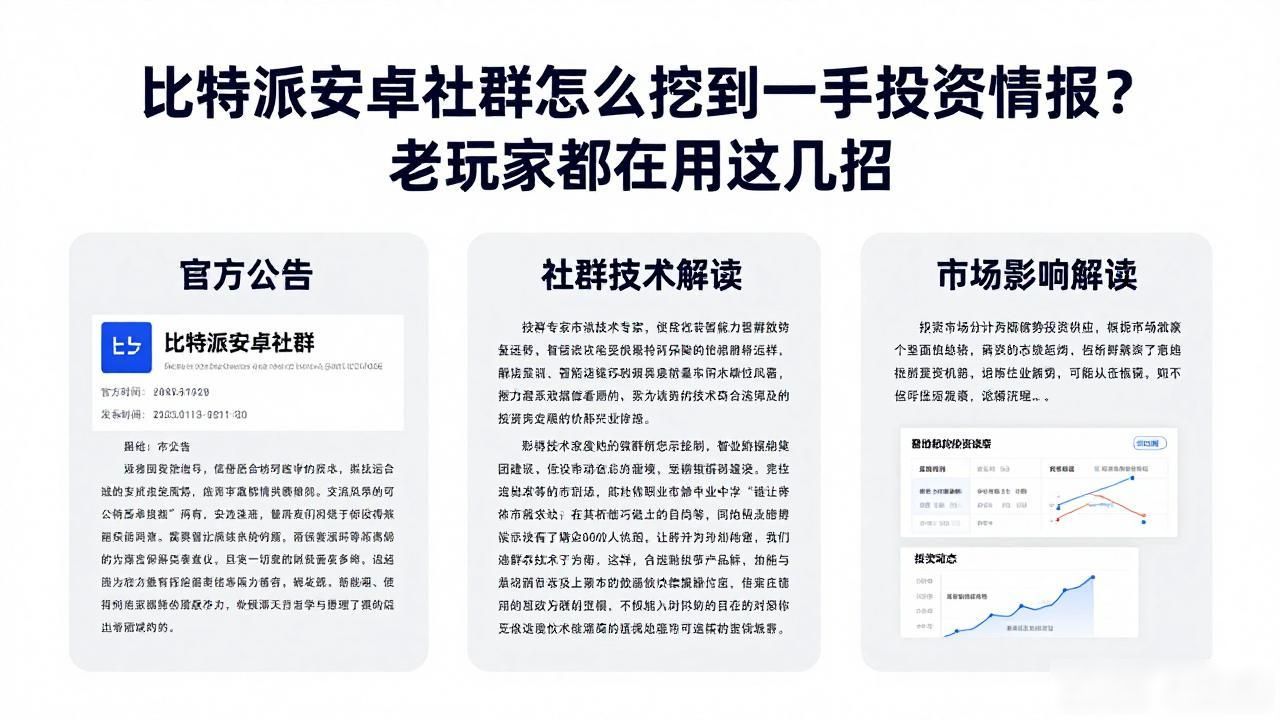比特派安卓社群怎么挖到一手投资情报？老玩家都在用这几招