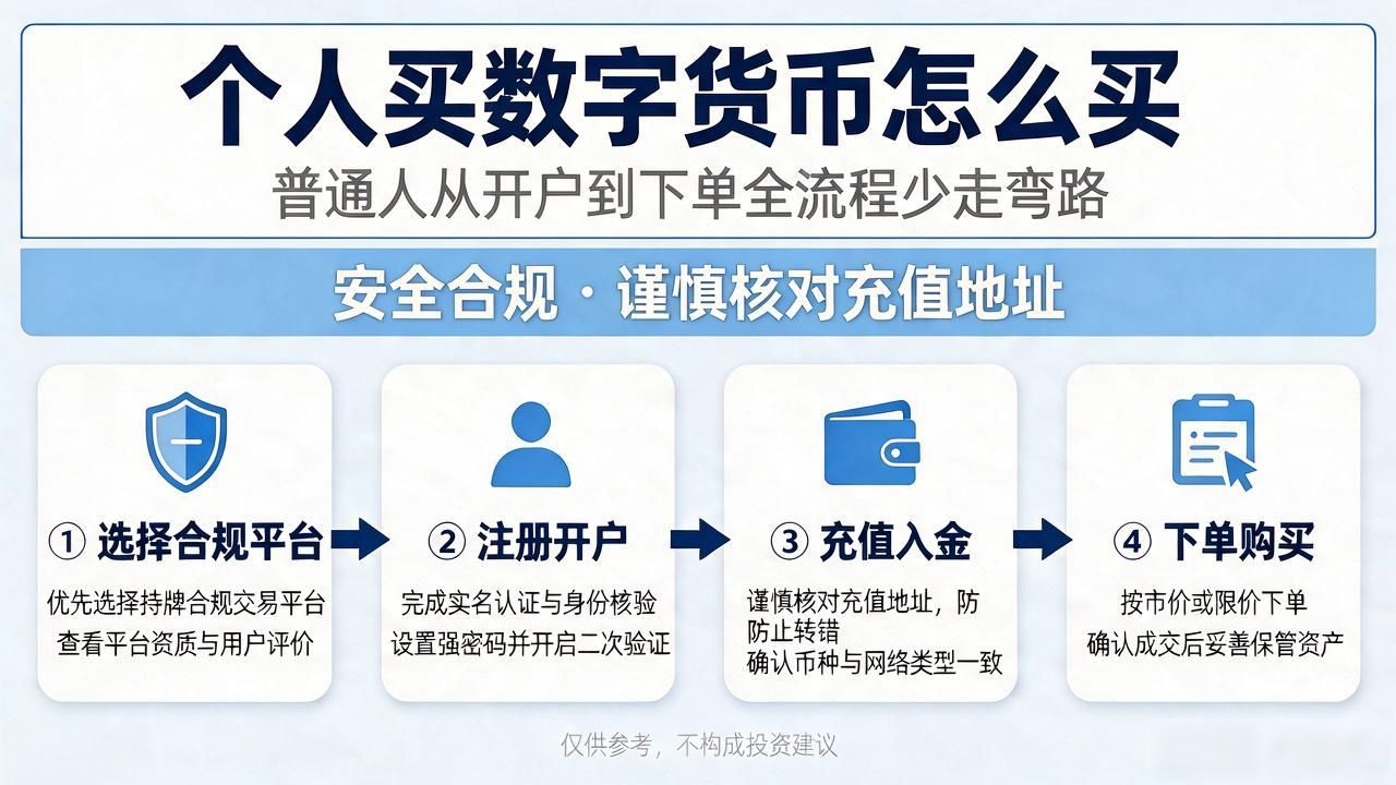 个人买数字货币怎么买，普通人从开户到下单全流程少走弯路