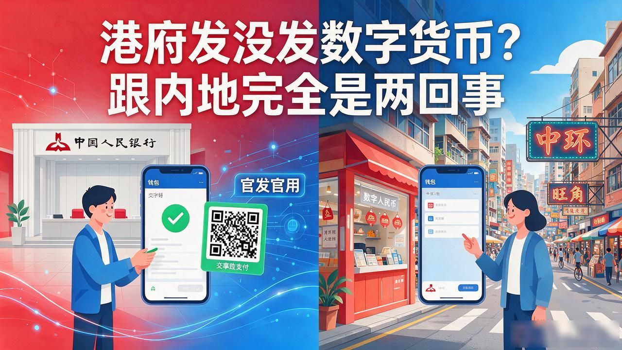 港府发没发数字货币？跟内地完全是两回事，在这给你说清楚