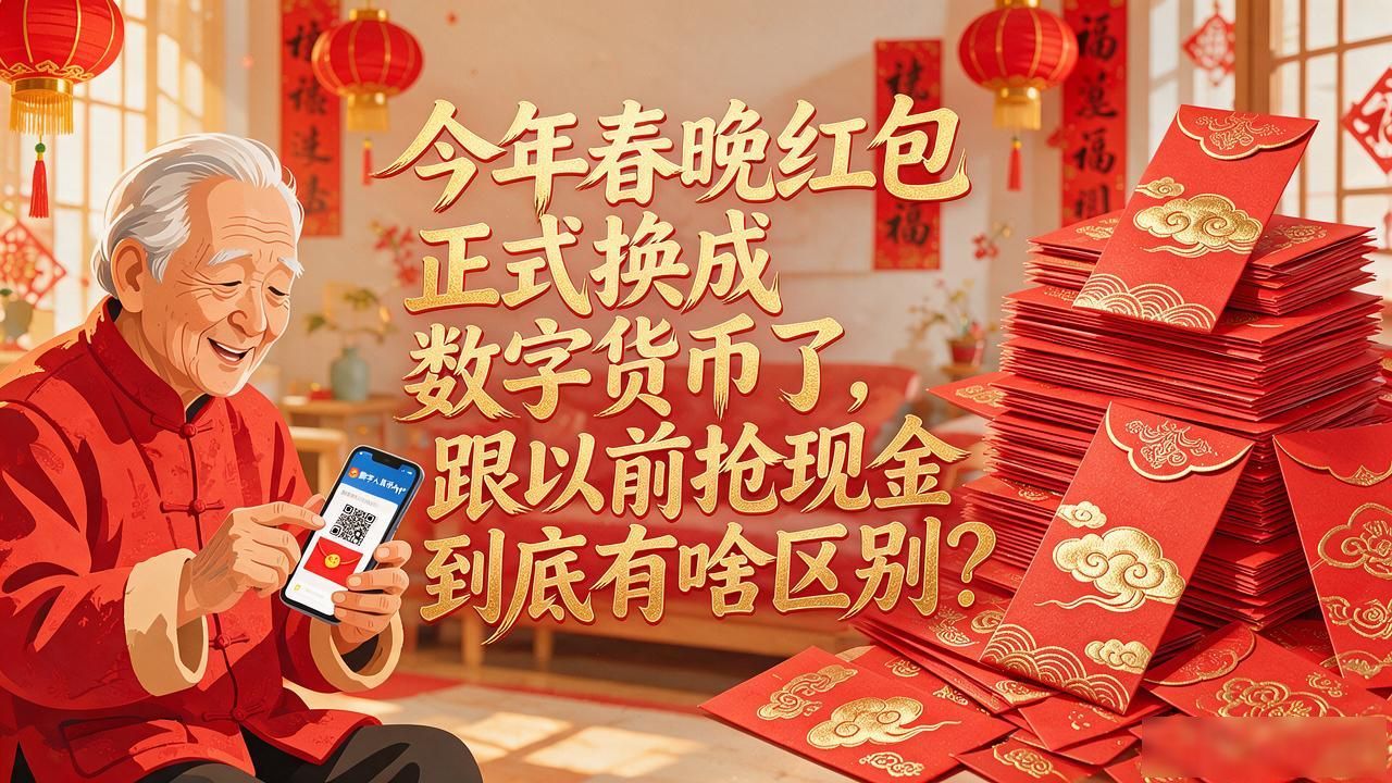 今年春晚红包正式换成数字货币了，跟以前抢现金到底有啥区别