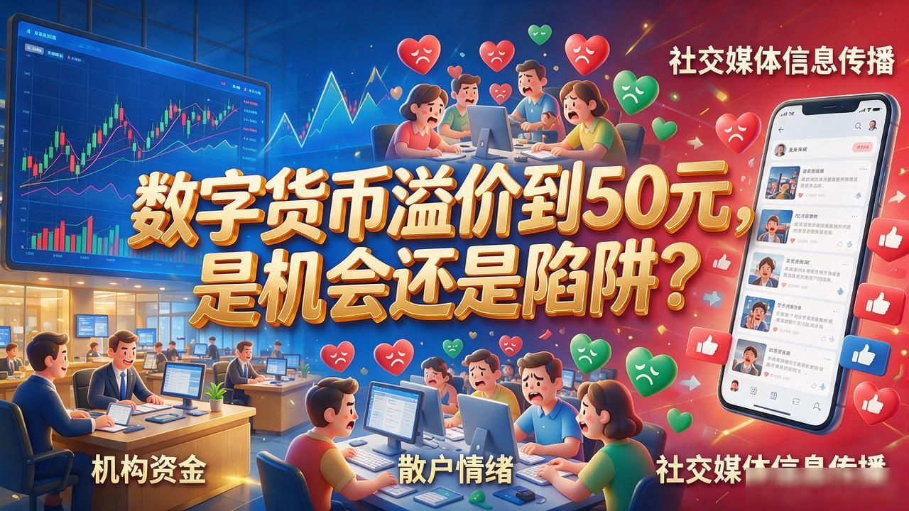 数字货币溢价50元分析_机构资金炒作与散户情绪_数字货币溢价到50元