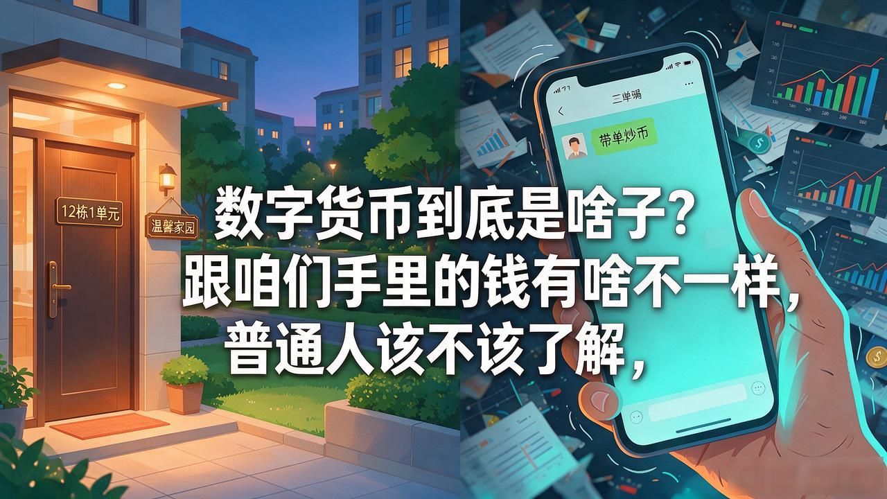 数字货币到底是啥子？跟咱们手里的钱有啥不一样，普通人该不该了解