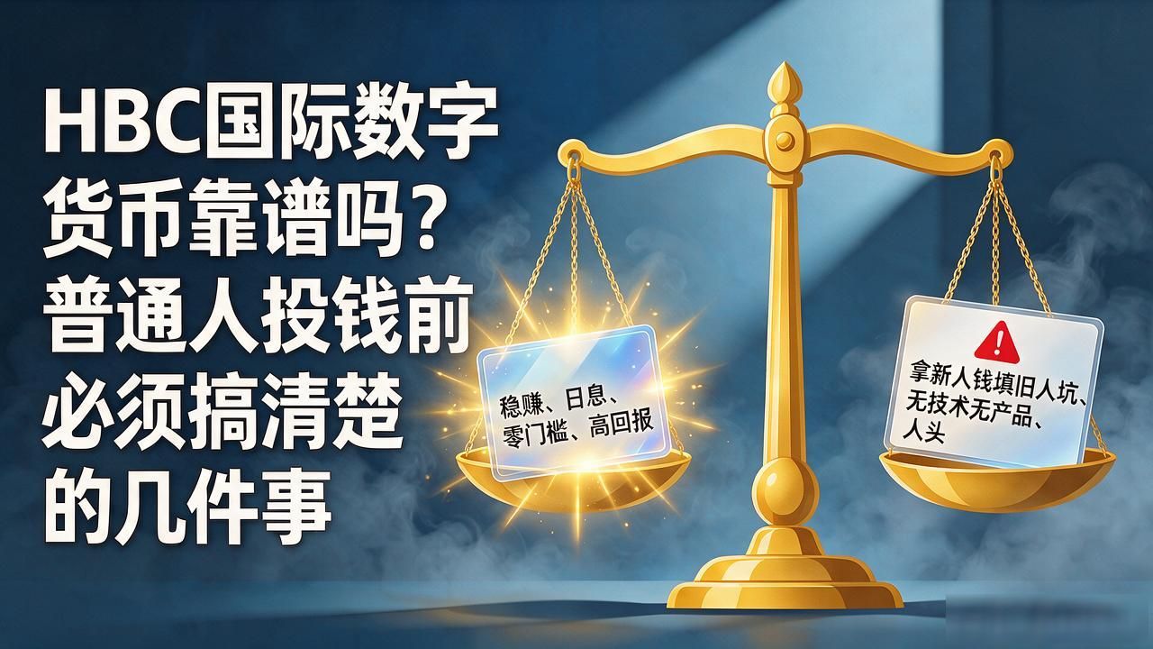 HBC国际数字货币靠谱吗？普通人投钱前必须搞清楚的几件事