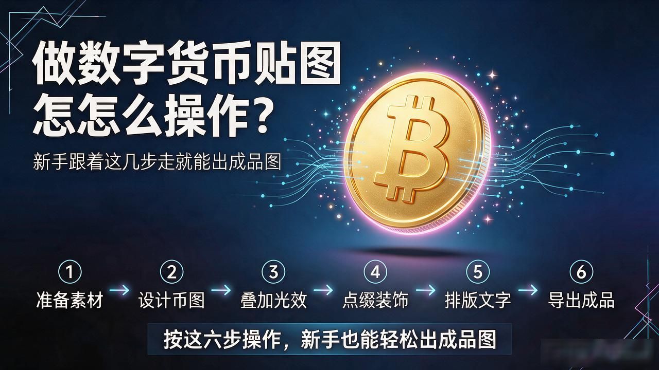 数字货币贴图教程_数字货币贴图怎么做_赛博朋克币种海报设计