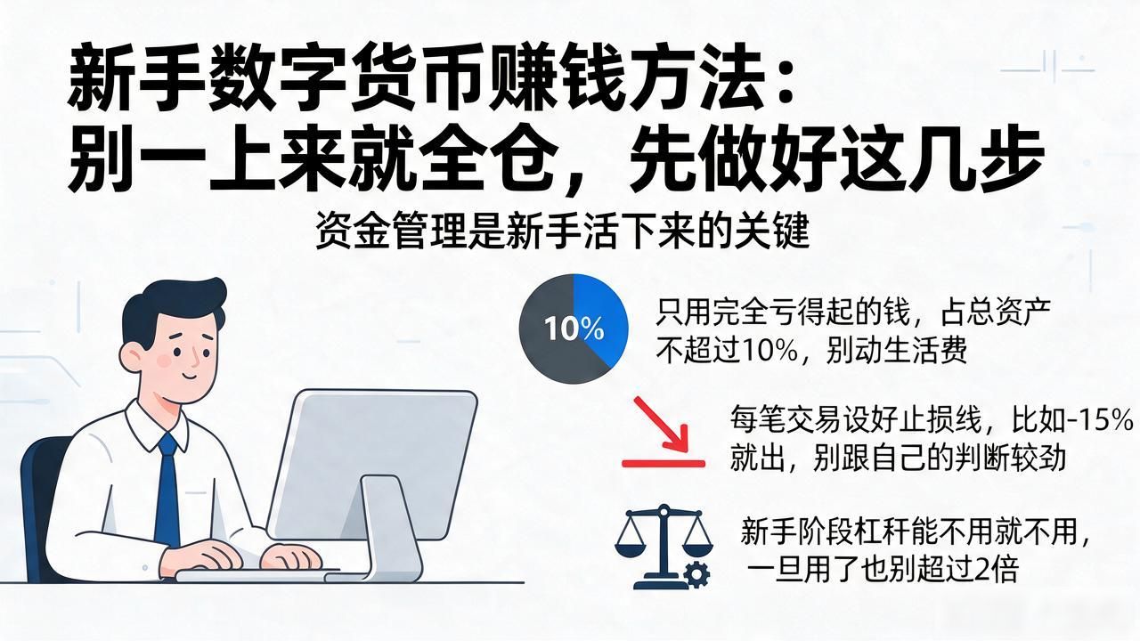 新手数字货币赚钱方法：别一上来就全仓，先做好这几步
