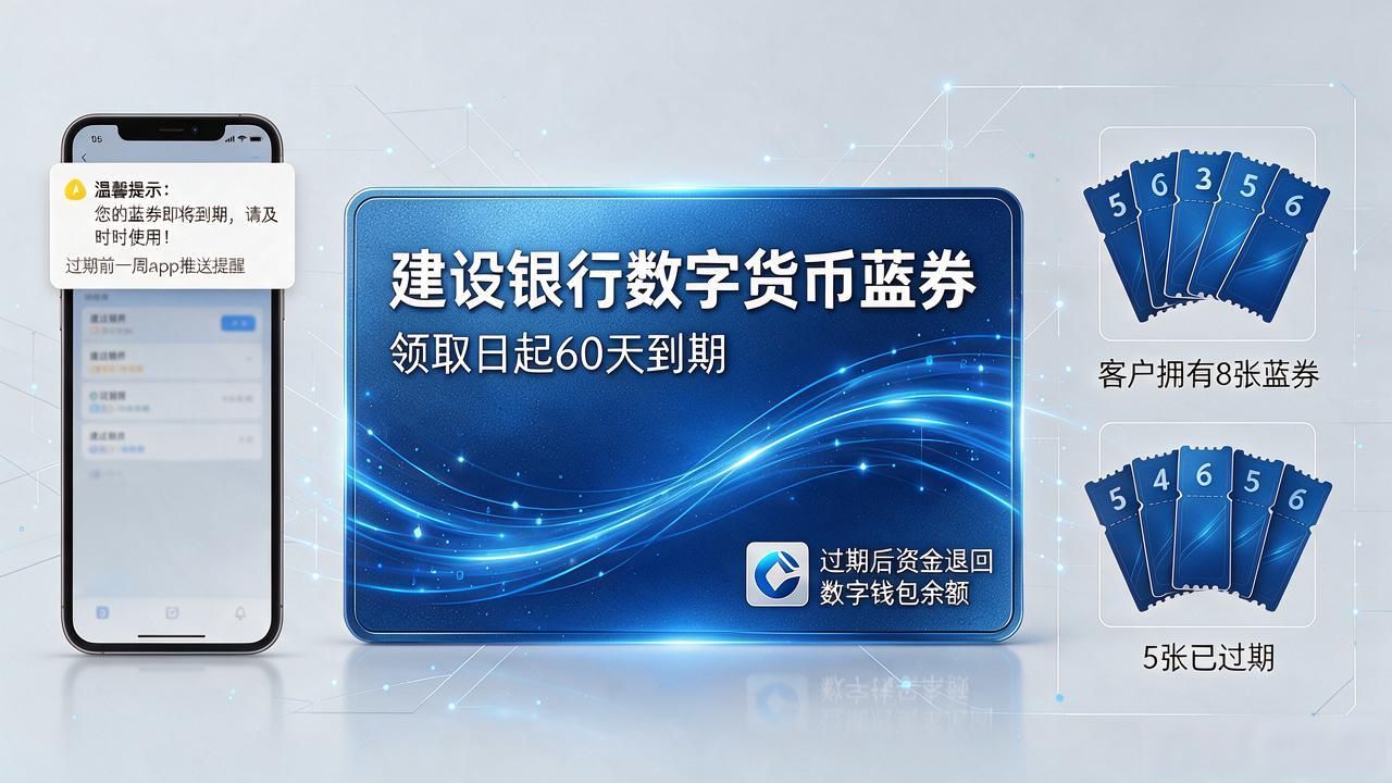 建设银行数字货币蓝券怎么用？领了不想花会过期吗