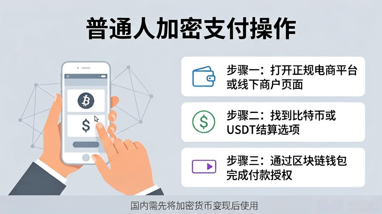 用比特币和USDT付款，普通人怎么操作？
