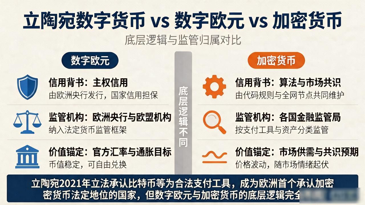 立陶宛发行的数字货币是什么？跟数字欧元、加密币有啥区别