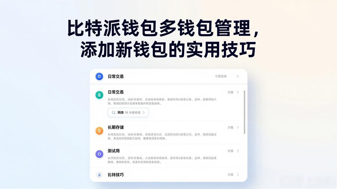 比特派钱包中的钱包添加其他技巧_比特派钱包添加新钱包操作指南_玩转比特派钱包管理多个钱包技巧